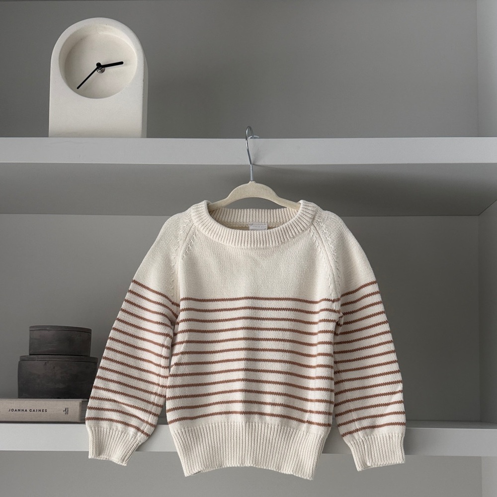 Jamie Kay Cream Sweater with Brown Stripes - Kids